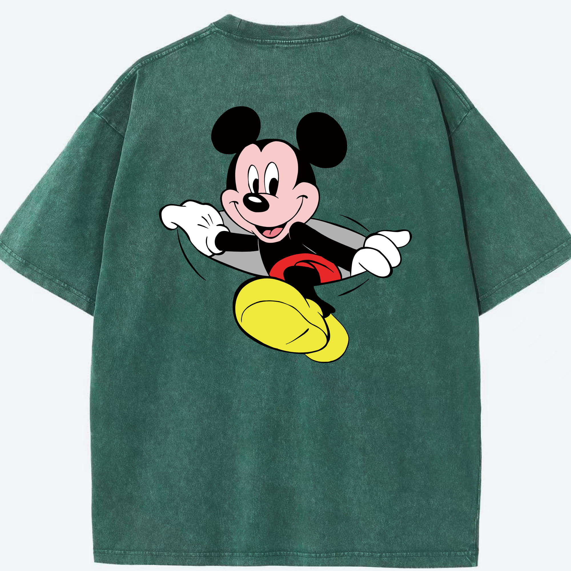 （画像用） ミッキーマウス Mickey Mouse 綿100% ヴィンテージ風 半袖Tシャツ（背面プリント）